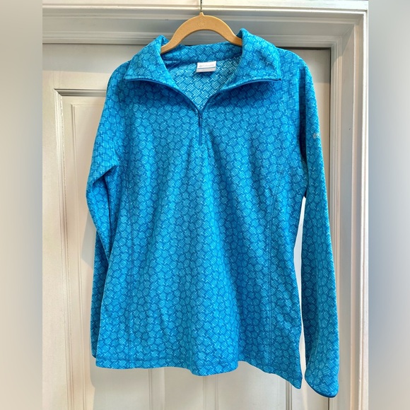 Columbia Tops - Columbia Turquoise Fleece Quarter Zip Jacket Women’s Sz Large